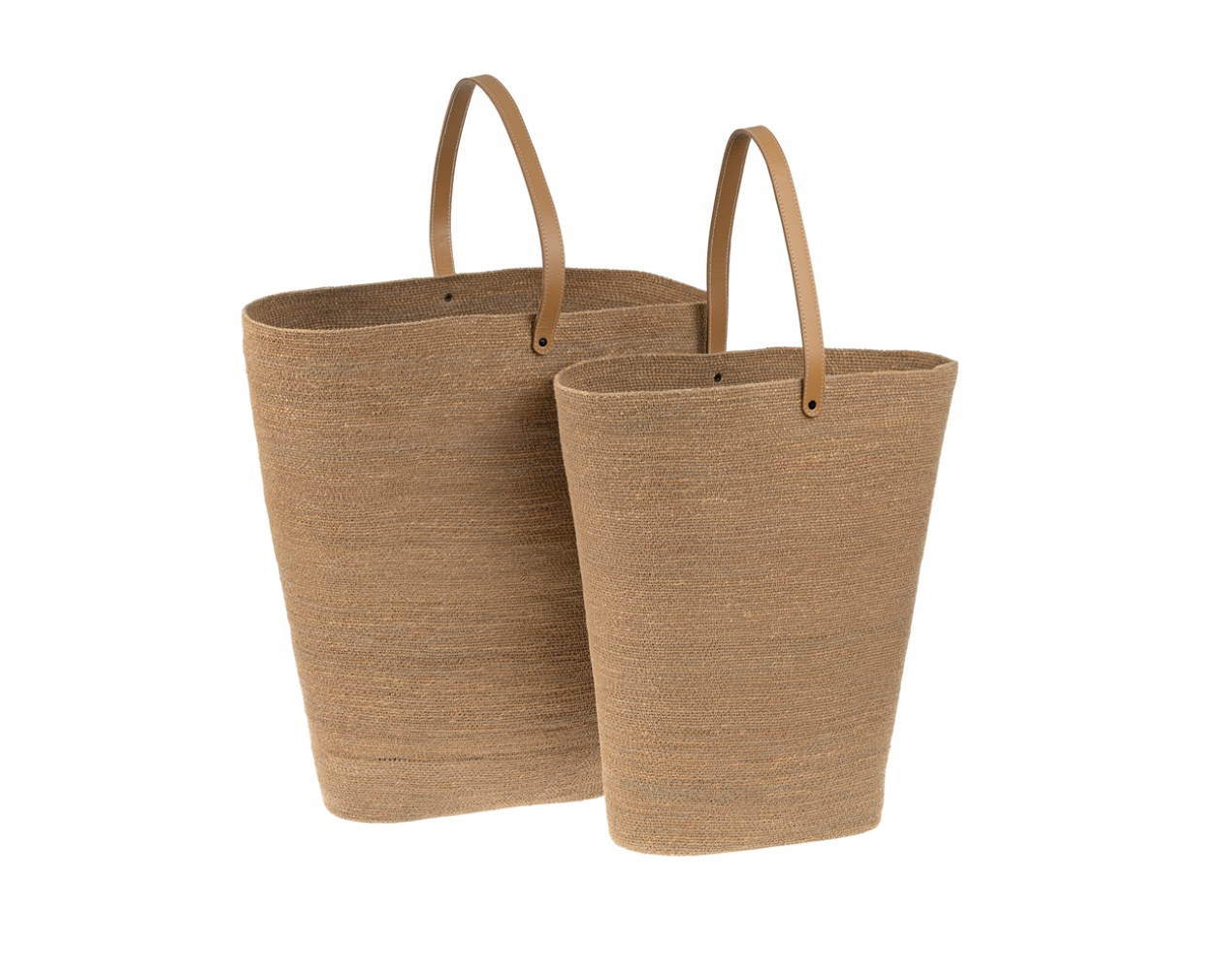 Capri Seagrass Basket Totes S/2, Sienna