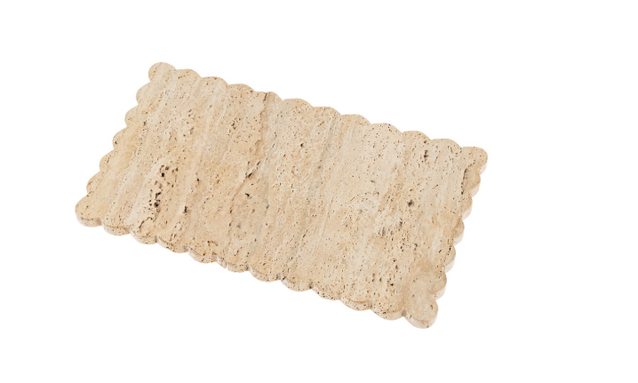 Travertine Rectangular Scallop Tray