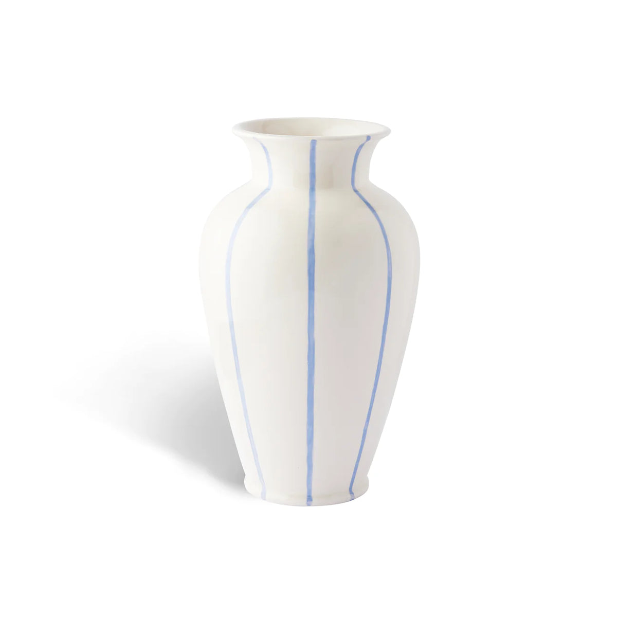 Misette Jardin Large Hand-Painted Vase in Blue (12"H)