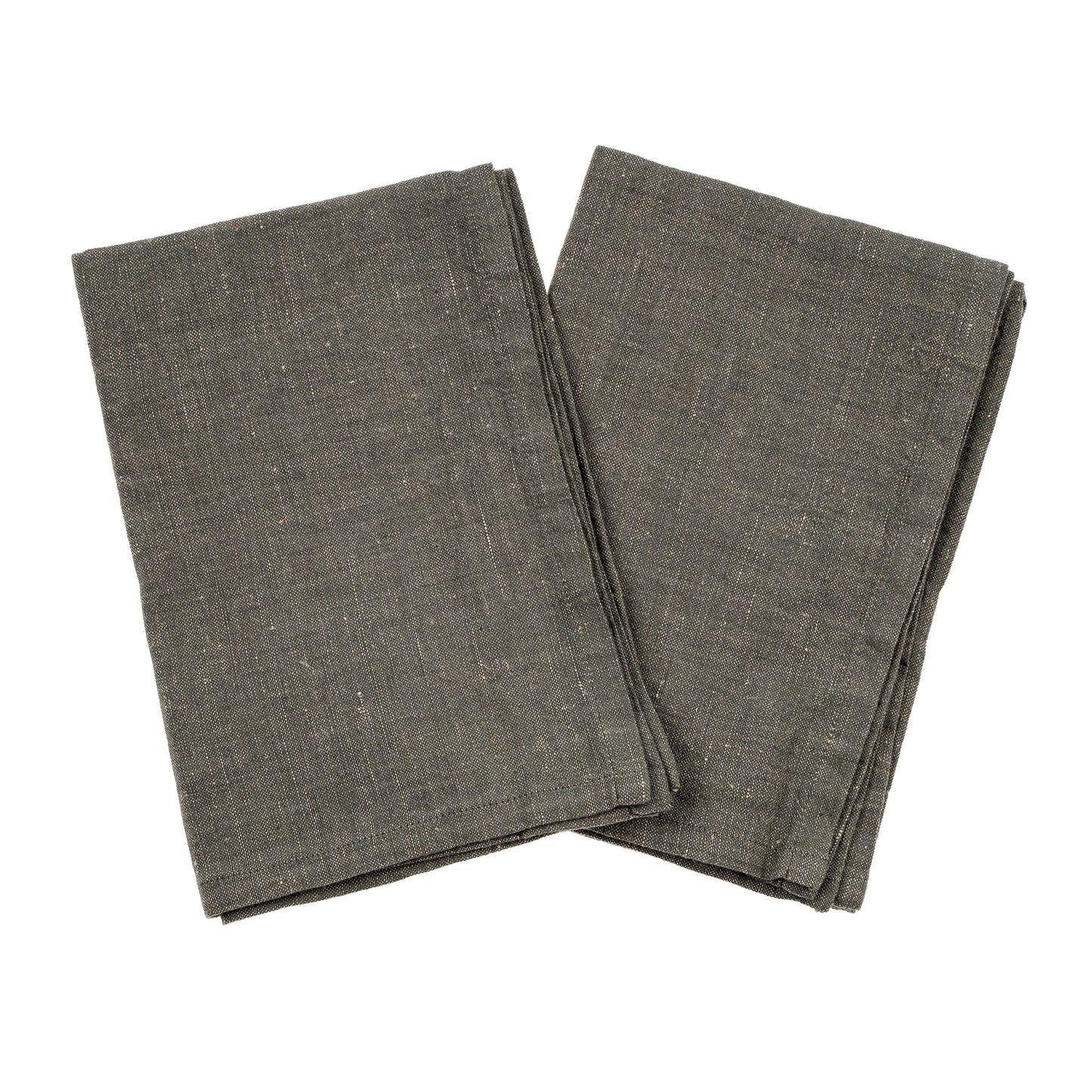 Stonewashed Linen Tea Towels, Grey