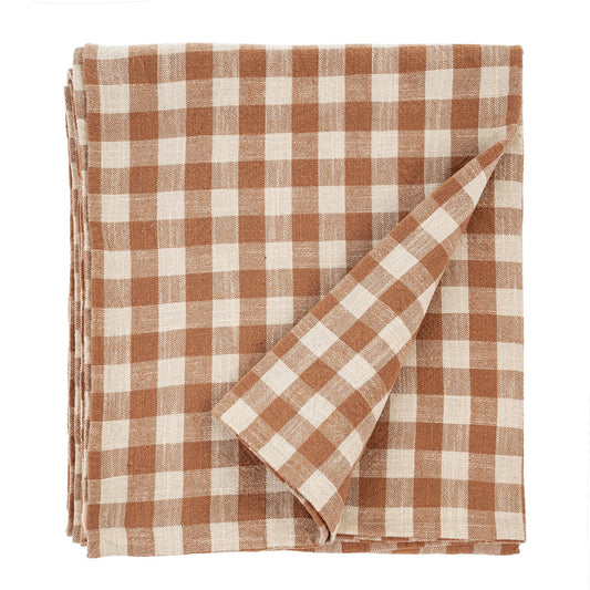 Gingham Table Cloth, Terracotta