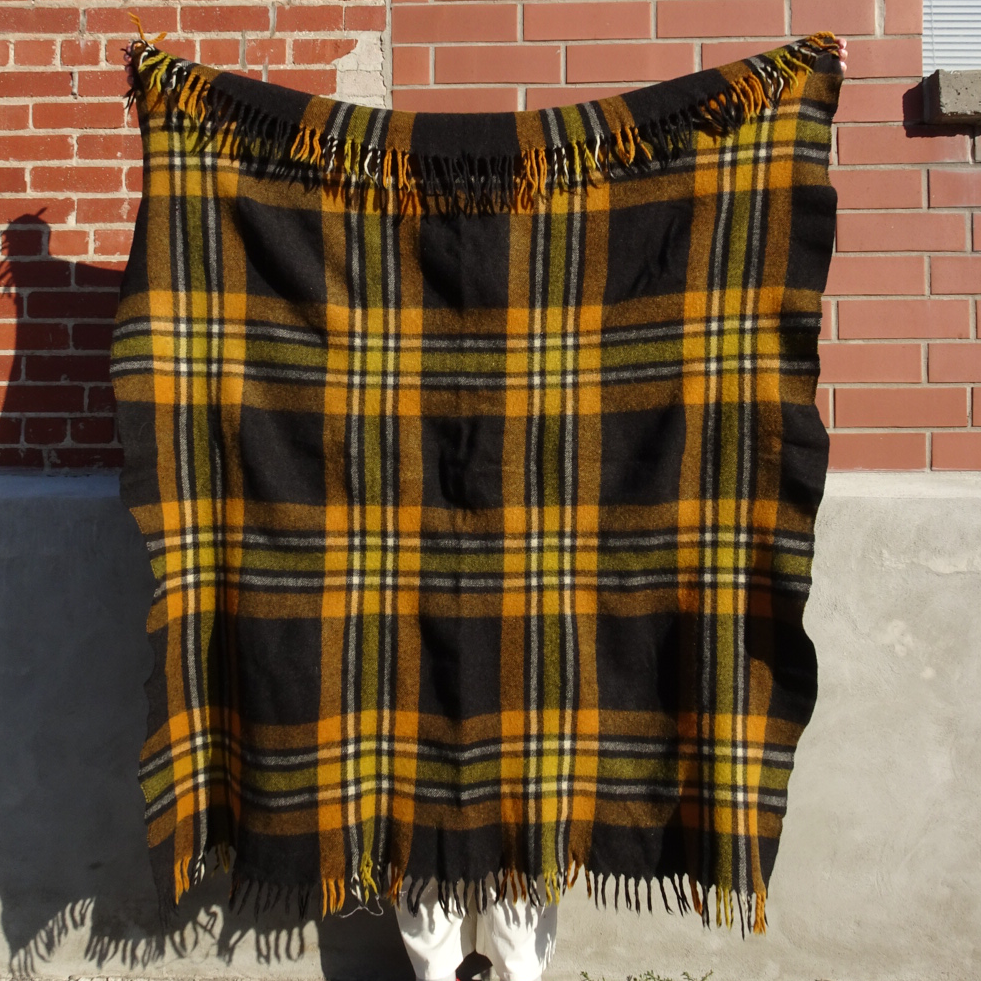 Vintage Wool Throw Blanket