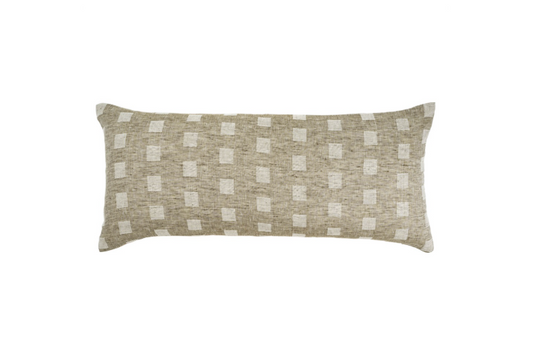 Check Linen Pillow Natural